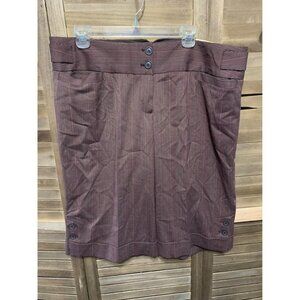 NWT Lane Bryant Striped Shorts Womens Size 18 Brown Business Casual